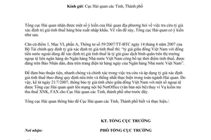 Công văn 4247/TCHQ-KTTT  tỷ giá tính thuế