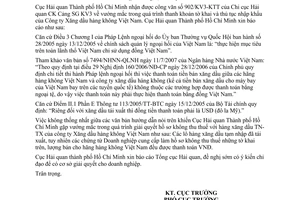 Công văn  2170/HQTP-NV vướng mắc đồng tiền thanh toán  hàng xăng dầu