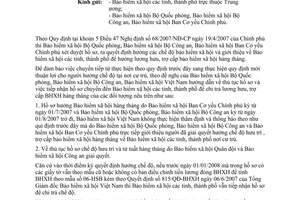 Công văn  2766/BHXH-CĐCS tiếp nhận hồ sơ các chế độ bảo hiểm xã hội