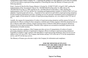 Official Dispatch No. 10175/BTC-CST of July 31, 2007, on value-added tax rates