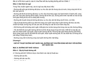 Tiêu chuẩn ngành 22TCN 362:2007 về cấp kỹ thuật đường sắt do Bộ Giao thông vận tải ban hành