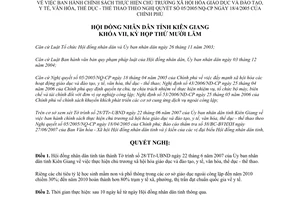 Nghị quyết 45/2007/NQ-HĐND xã hội hóa giáo dục y tế văn hóa thế thao Kiên Giang