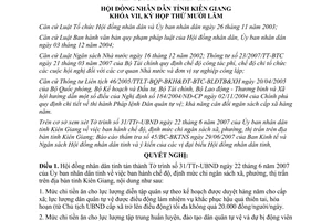 Nghị quyết 52/2007/NQ-HĐND chế độ định mức chi ngân sách xã phường thị trấn