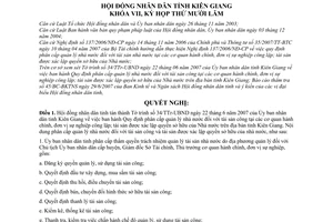 Nghị quyết 42/2007/NQ-HĐND phân cấp quản lý nhà nước tài sản công