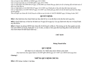 Quyết định 26/2007/QĐ-UBND  hỗ trợ ưu đãi đầu tư trên địa bàn tỉnh Lạng Sơn