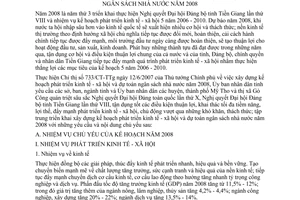 Chỉ thị 24/CT-UBND 2007 kế hoạch phát triển kinh tế xã hội dự toán ngân sách 2008 Tiền Giang