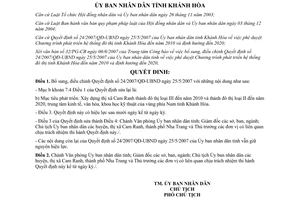 Quyết định 1132/QĐ-UBND năm 2007 điều chỉnh Quyết định 24/2007/QĐ-UBND