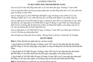 Quyết định 36/2007/QĐ-UBND chấm dứt hiệu lực VB nghĩa vụ lao động công ích Đà Nẵng