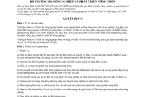 Quyết định 64/2007/QĐ-BNN chức năng nhiệm vụ tổ chức bộ máy Viện Quy họach Thiết kế nông nghiệp