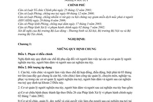 Nghị định 114/2007/NĐ-CP chế độ phụ cấp đối với cán bộ, viên chức làm việc tại cơ sở quản lý người nghiện ma tuýi bán dâm sau cai nghiện ma tuý