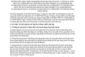 Thông tư 06/2007/TT-BNV chế độ công chức dự bị hướng dẫn Nghị định 08/2007/NĐ-CP