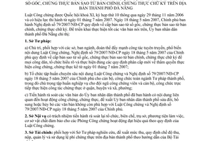 Chỉ thị 14/2007/CT-UBND thi hành Luật Công chứng Nghị định 79/2007/NĐ-CP Đà Nẵng
