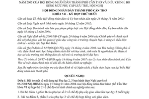 Nghị quyết 05/2007/NQ-HĐND sửa đổi phụ cấp lưu trú hội nghị Cần Thơ