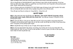 Quyết định 2367/QĐ-BYT Tiêu chuẩn Trung tâm y tế dự phòng quận huyện năm 2007