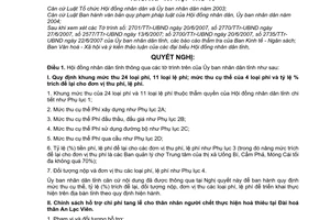 Nghị quyết 06/2007/NQ-HĐND bổ sung khung mức thu phí, lệ phí,