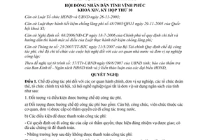 Nghị quyết 14/2007/NQ-HĐND quy định chế độ công tác phí, chi tổ chức hội nghị tr