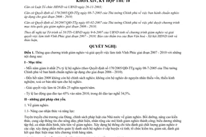 Nghị quyết 16/2007/NQ-HĐND chương trình giảm nghèo, giải quyết việc làm