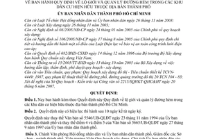 Quyết định 88/2007/QĐ-UBND quy định lộ giới quản lý đường hẻm khu dân cư hiện hữu địa bàn thành phố