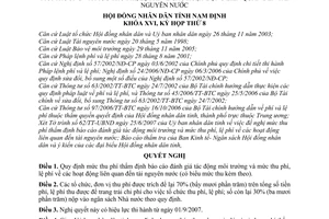 Nghị quyết 61/2007/NQ-HĐND mức thu phí thẩm định báo cáo đánh giá tác động