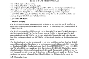 Thông tư 76/2007/TT-BTC hướng dẫn chế độ tài chính thủ tục hải quan Khu kinh tế mở Chu Lai Quảng Nam