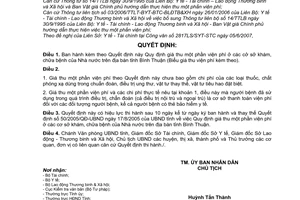 Quyết định 32/2007/QĐ-UBND giá thu viện phí ở cơ sở khám, chữa bệnh