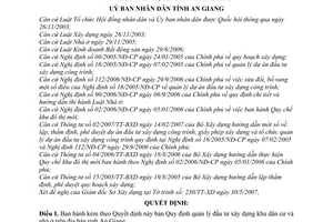 Quyết định 33/2007/QĐ-UBND bản quy định quản lý đầu tư xây dựng khu dân cư nhà ở địa bàn tỉnh An Giang
