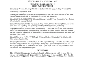 Nghị quyết 03/2007/NQ-HĐND quy hoạch ngành nghề thương mại dịch vụ lĩnh vực văn hóa