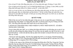 Nghị quyết 01/2007/NQ-HĐND phát triển kinh tế xã hội 6 tháng cuối 2007 Quận 11