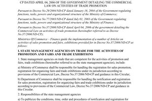 Joint circular No. 07/2007/TTLT-BTM-BTC of July 06, 2007, guiding the implementa