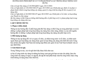 Thông tư liên tịch 04/2007/TTLT-BXD-BCA  hướng dẫn phối hợp xử lý vi phạm pháp luật trong hoạt động xây dựng