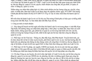 Chỉ thị 11/2007/CT-UBND tổ chức triển khai thi hành Luật Cư trú Bắc Kạn