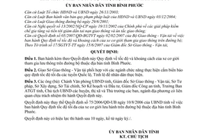 Quyết định 35/2007/QĐ-UBND tốc độ và khoảng cách xe cơ giới tham gia lưu thông