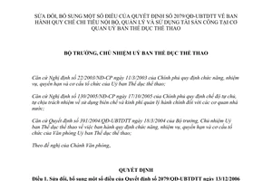 Quyết định 1317/QĐ-UBTDTT quy chế chi tiêu nội bộ, quản lý sử dụng tài sản công tại cơ quan Uỷ ban Thể dục thể thao