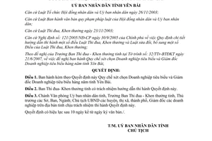 958/2007/QĐ-UBND xét chọn Doanh nghiệp và Giám đốc Doanh nghiệp tiêu biểu