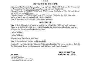 Quyết định 2326/QĐ- BTC đính chính Thông tư 38/2007/TT-BTC hướng dẫn công bố thông tin trên thị trường chứng khoán