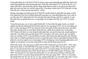 Chỉ thị 15/2007/CT-UBND ứng dụng phát triển công nghệ thông tin Cần Thơ 2007-2010