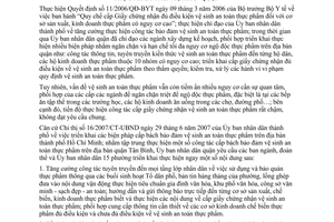 Chỉ thị 03/2007/CT-UBND bảo đảm vệ sinh an toàn thực phẩm quận Tân Bình