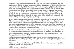 Chỉ thị 12/2007/CT-UBND thẩm quyền của Công an xã trong xử lý vi phạm giao thông đường bộ Bắc Kạn