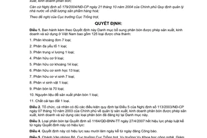 Quyết định 67/2007/QĐ-BNN Danh mục bổ sung phân bón được phép sản xuất kinh doanh sử dụng ở Việt Nam