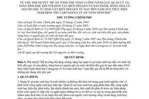 Quyết định 102/2007/QĐ-TTg Đề án tổng thể tăng cường quản lý an toàn sinh học sinh vật sản phẩm hàng hoá biến đổi gen đến năm 2010 Nghị định thư Carta