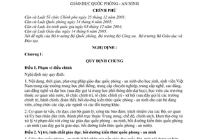 Nghị định 116/2007/NĐ-CP giáo dục quốc phòng - an ninh