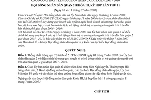 Nghị quyết 17/2007/NQ-HĐND điều chỉnh bổ sung quy hoạch vị trí cổ động chính trị và quảng cáo ngoài trời trên địa bàn quận 2 giai đoạn 2007