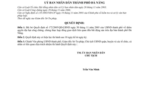 Quyết định 39/2007/QĐ-UBND bãi bỏ Quyết định 172/2005/QĐ-UBND