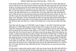Chỉ thị 22/2007/CT-UBND lập thẩm định thiết kế cơ sở bản vẽ công trình giao thông Bà Rịa