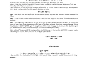 Quyết định 38/2007/QĐ-UBND quản lý dạy thêm học thêm