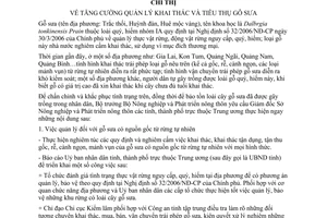 Chỉ thị 68 /2007/CT- BNN tăng cường quản lý khai thác tiêu thụ gỗ sưa
