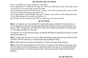 Quyết định 60/2007/QĐ-BTC lãi suất cho vay vốn Quỹ Hỗ trợ phát triển hợp tác xã