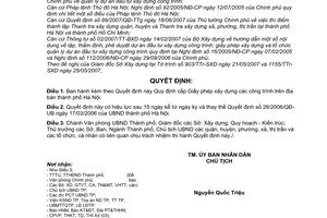 Quyết định 79/2007/QĐ-UBND Quy định cấp giấy phép xây dựng công trình thành phố Hà Nội