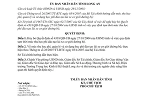 Quyết định 32/2007/QĐ-UBND hủy bỏ Quyết định học phí đào tạo lái xe Long An