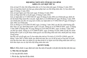 Nghị quyết 69/2007/NQ-HĐND điều chỉnh, quy định mới mức thu tỷ lệ sử dụng phí